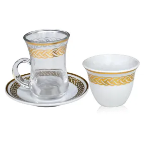 18 Piece Tea & Cawa Cup With Saucer Set