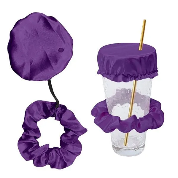 2-in-1 Drink Cover Scrunchie - Reusable Drinking Safety Supplies Anti Spiking Drink Cover