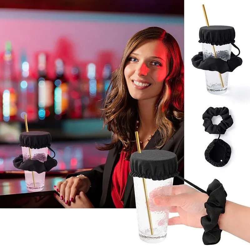 2-in-1 Drink Cover Scrunchie - Reusable Drinking Safety Supplies Anti Spiking Drink Cover