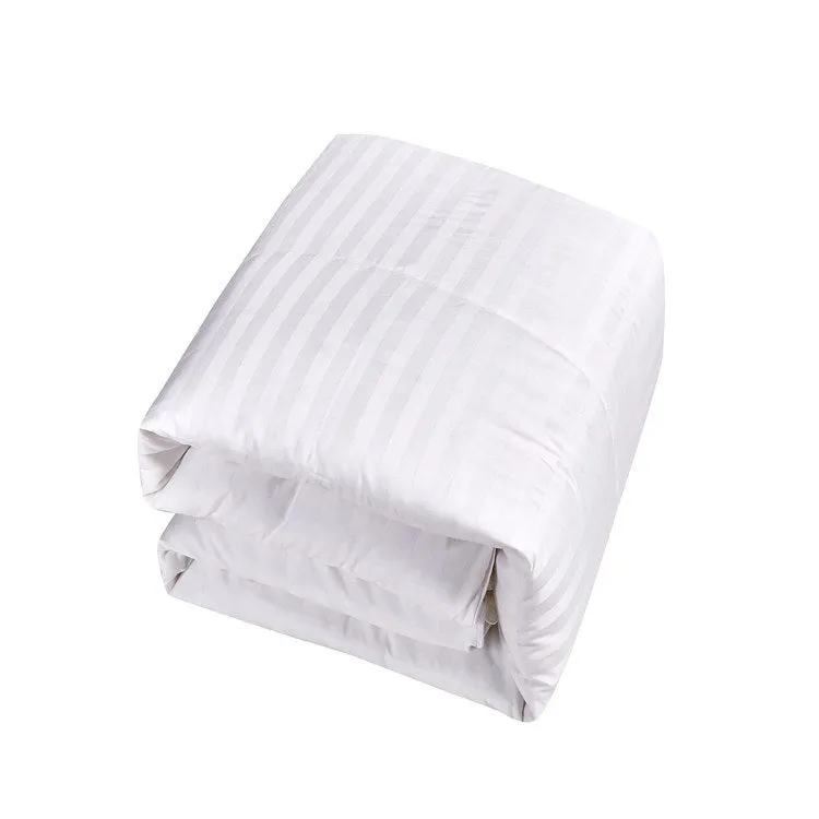 500 Thread Count Cotton Damask Stripe Down All-Season King Comforter