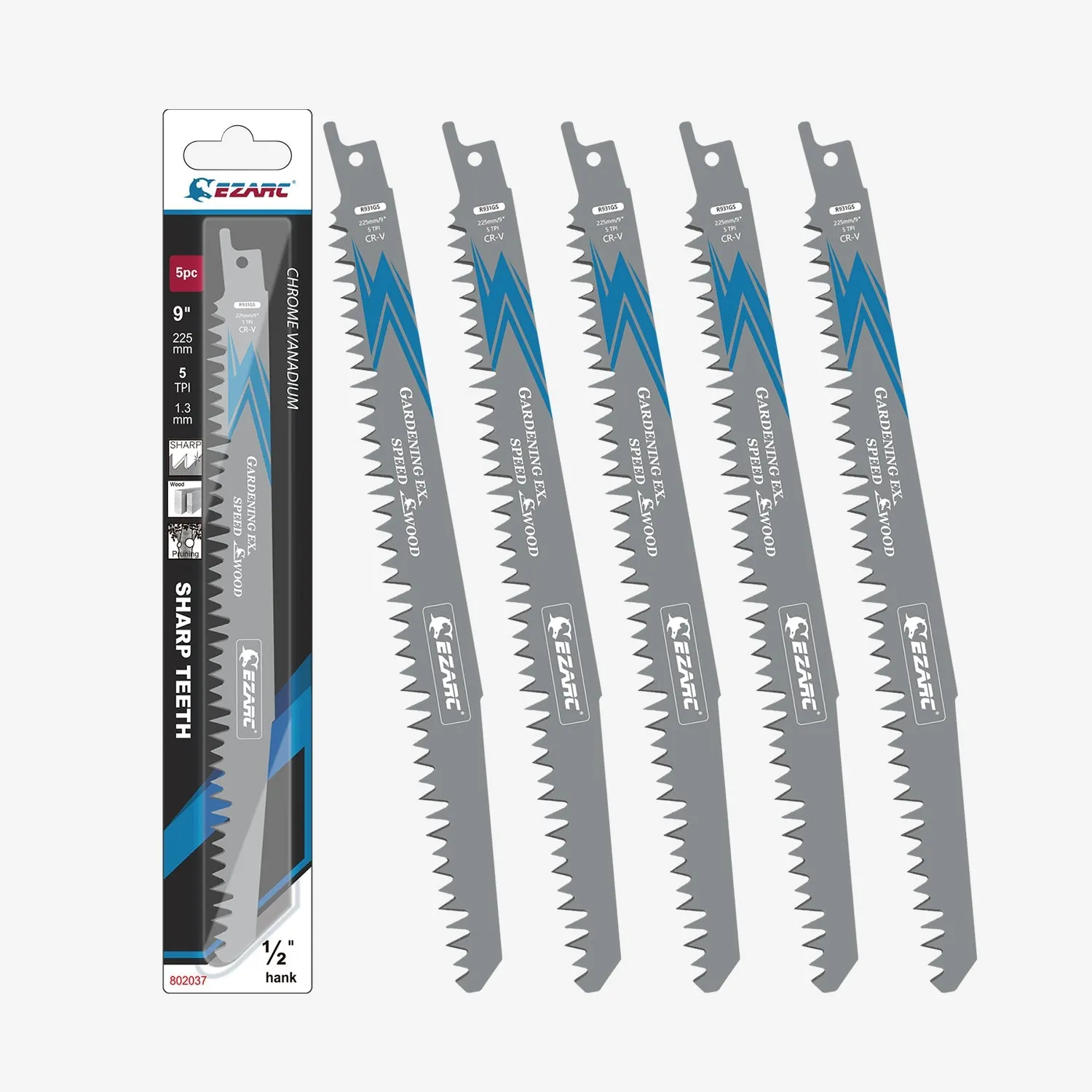 5tpi, 9/12 in. CRV Sharp Ground Teeth Reciprocating Saw Blade For Pruning