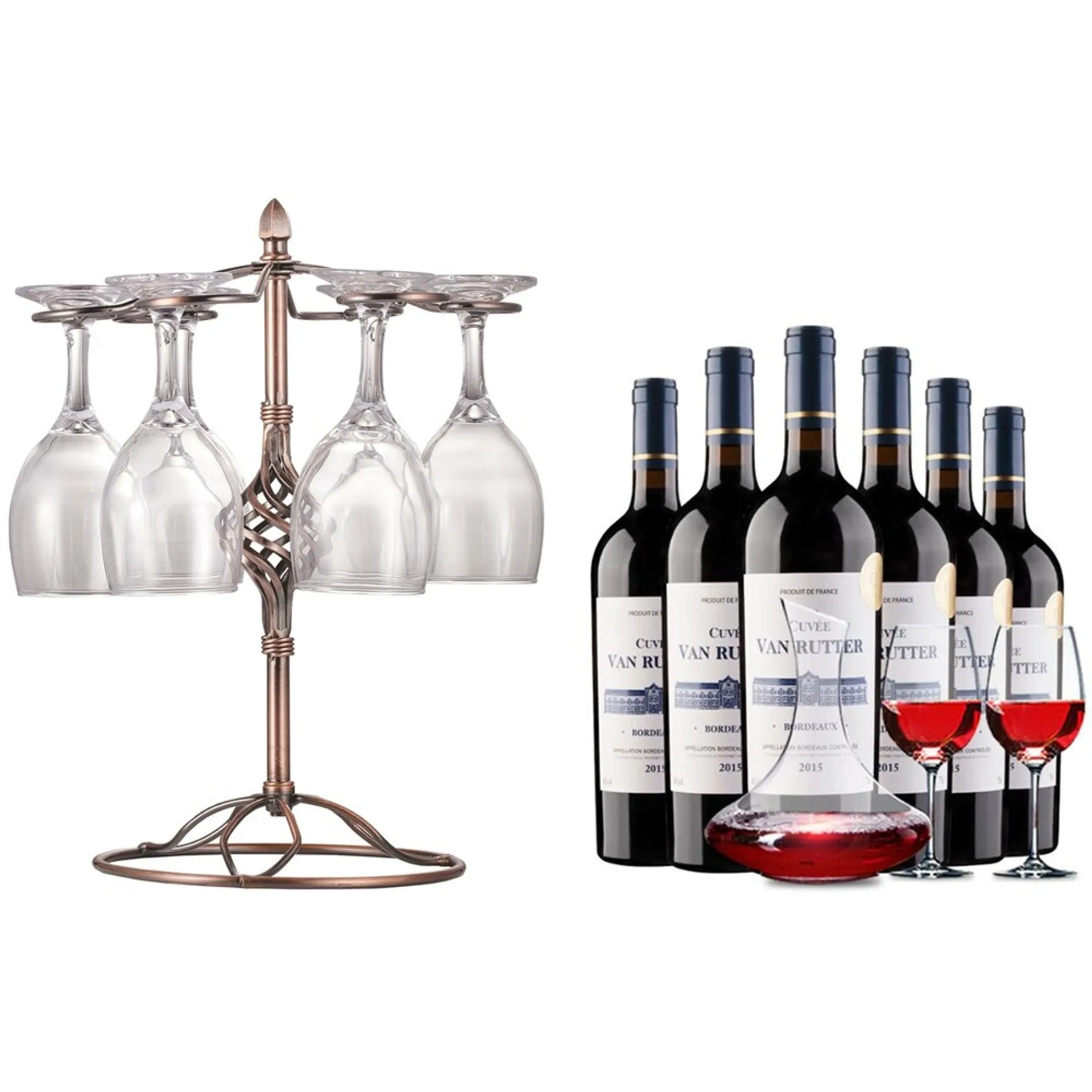 6 Hanging Wine Glass Stand