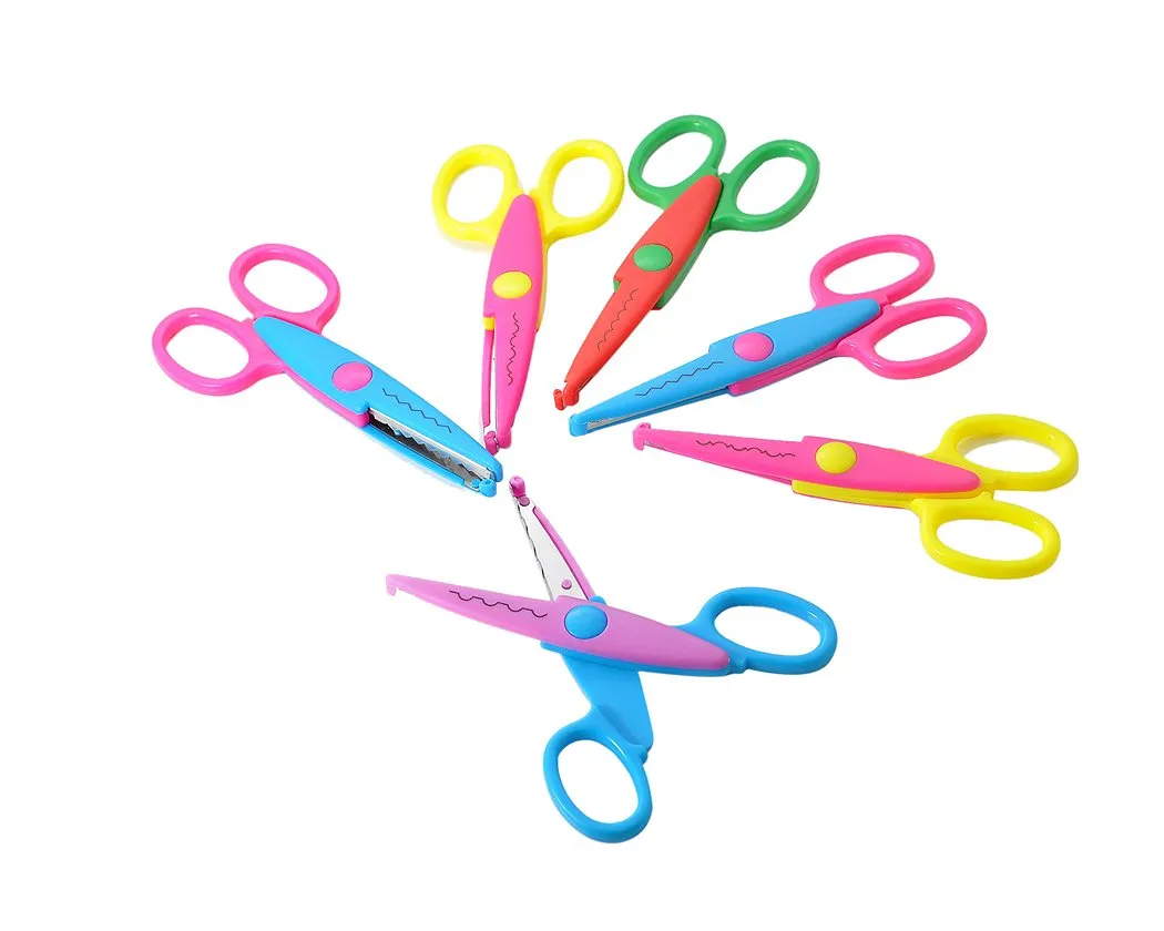 6 Pcs DIY Decorative Pattern Edged Pinking Shears Safety Scissors