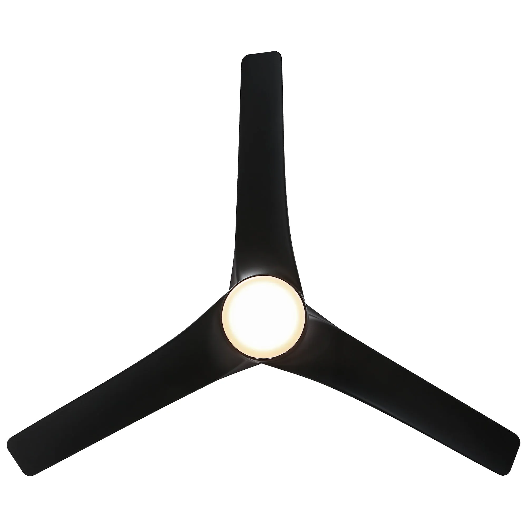 60" Wall Control 3 Blades Black Ceiling Fan with LED Lighting