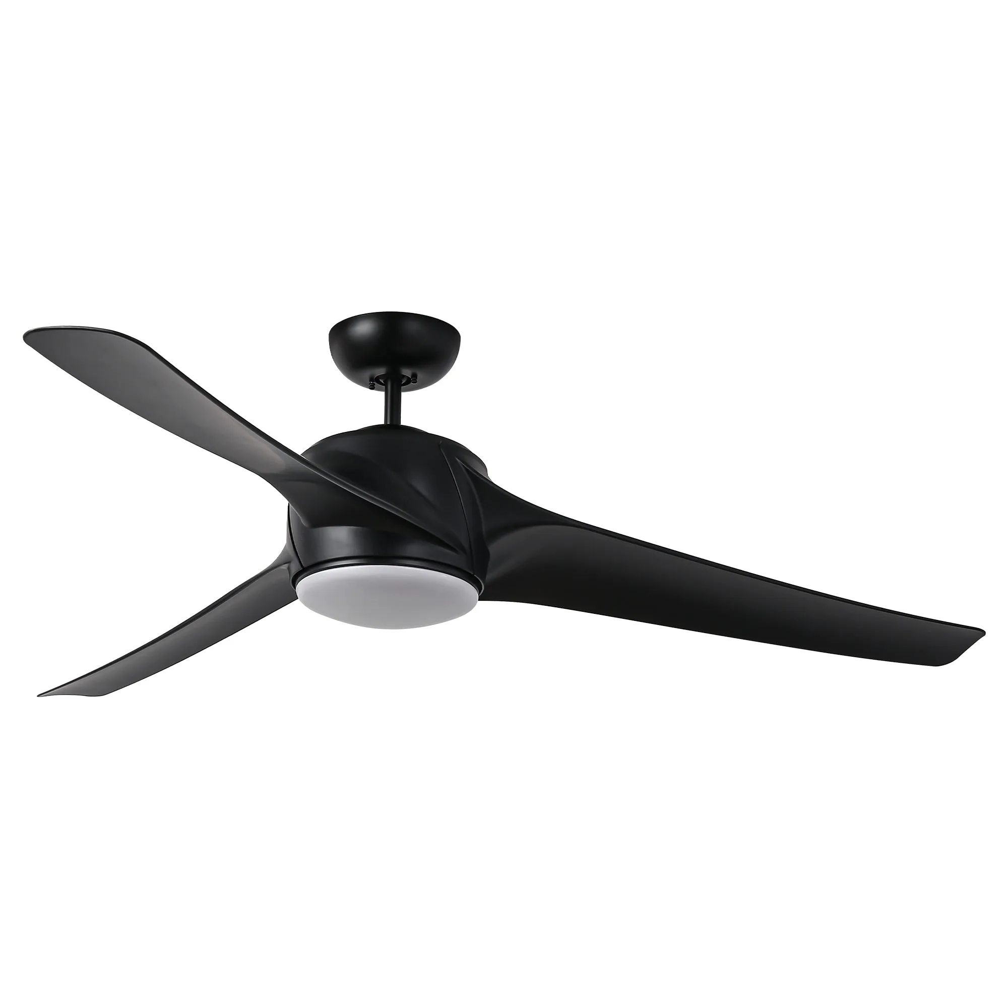 60" Wall Control 3 Blades Black Ceiling Fan with LED Lighting