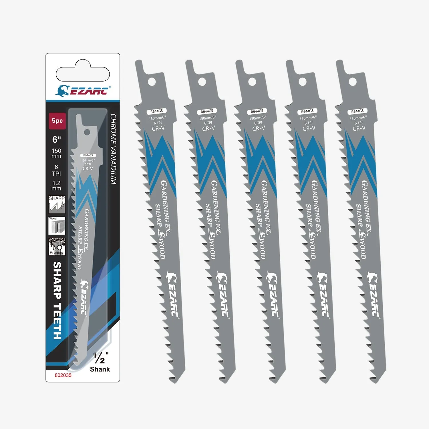 6tpi,6 in. CRV Sharp Ground Teeth Reciprocating Saw Blade For Pruning