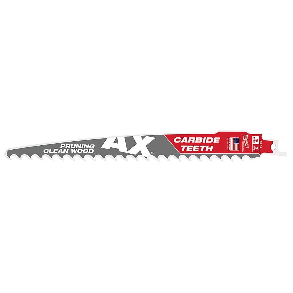 9" 3 TPI The AX™ with Carbide Teeth for Pruning & Clean Wood SAWZALL® Blade 1PK