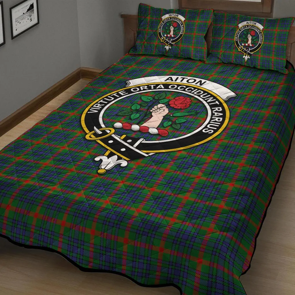 Aiton Tartan Quilt Bed Set with Family Crest