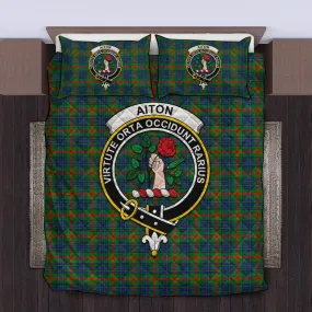 Aiton Tartan Quilt Bed Set with Family Crest