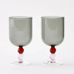 Allegra Wine Glass Duo Smoke