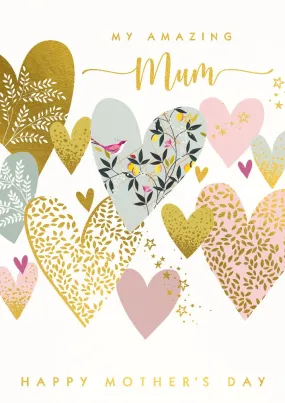 Amazing Mum heart Mother's day card