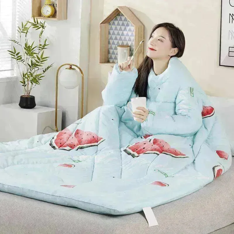 Anti kick Casual Home & Office With Sleeves Wearable Quilt