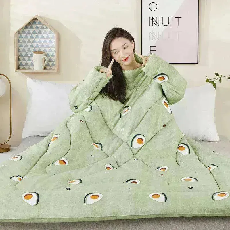 Anti kick Casual Home & Office With Sleeves Wearable Quilt