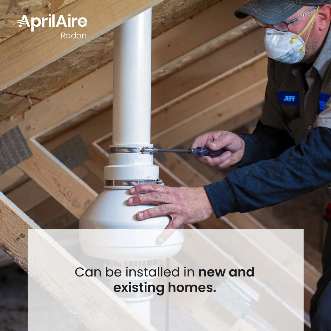 AprilAire ARN25F Radon Mitigation Fan, Basement, Crawlspace or Slab Application, Indoor/Outdoor, 1500 and 2500 Square Feet