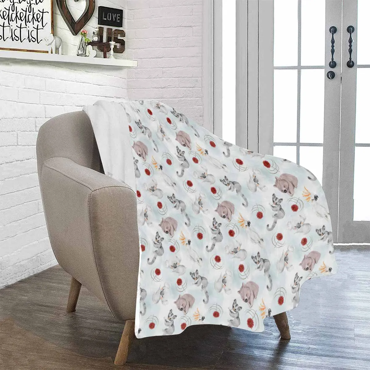 Australian Animals Koala, Sugar Glider, Wombat  Ultra-Soft Micro Fleece Blanket 40*50