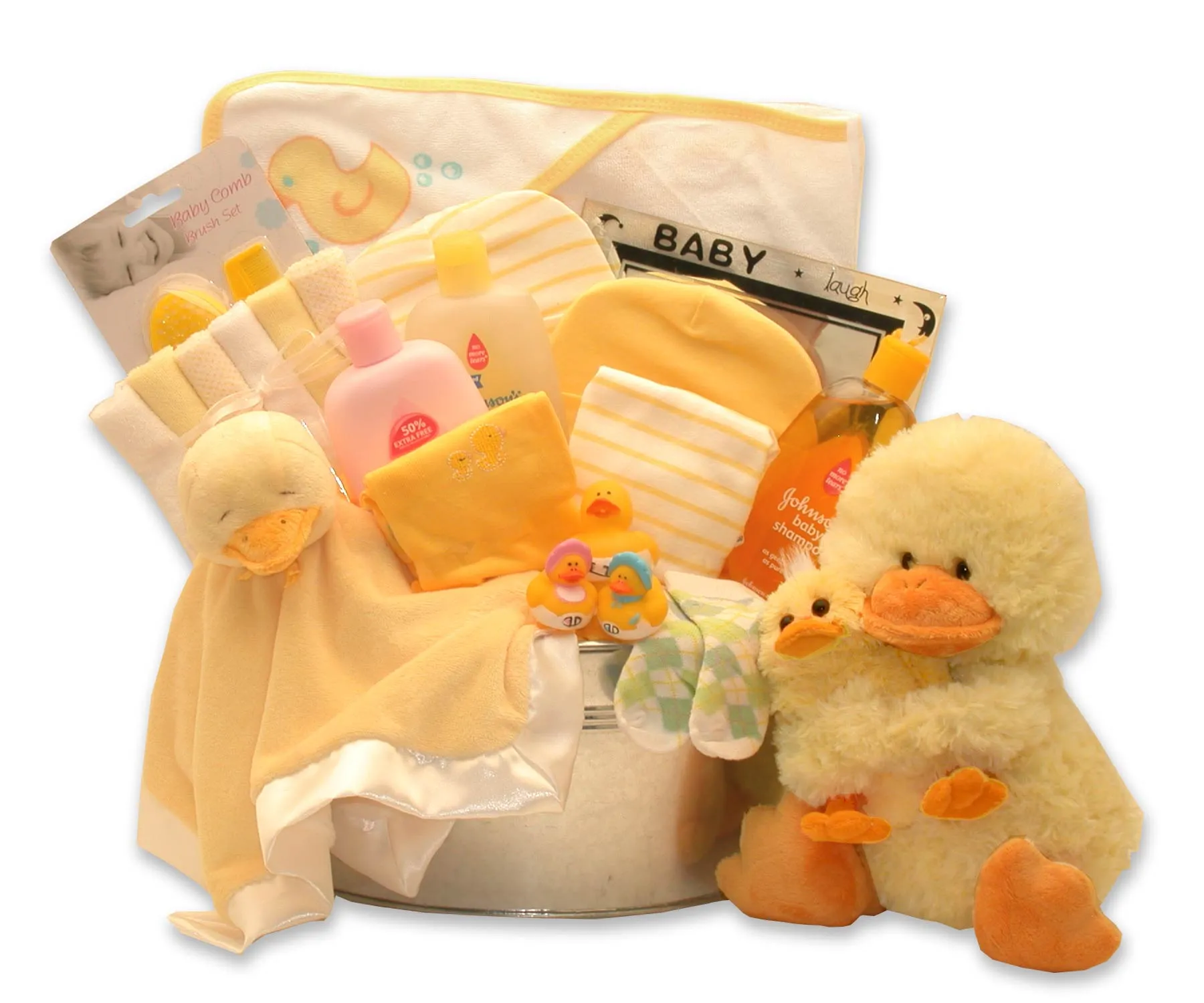 Bath Time Baby New Baby Basket-Yellow