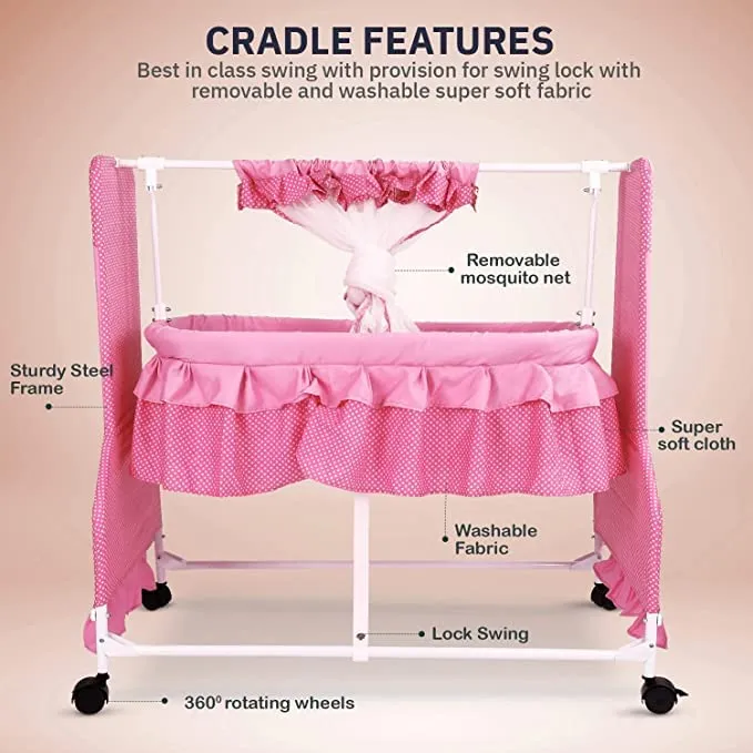 Baybee Cradle for Newborn Baby| Baby Swing Cradle with Mosquito Net