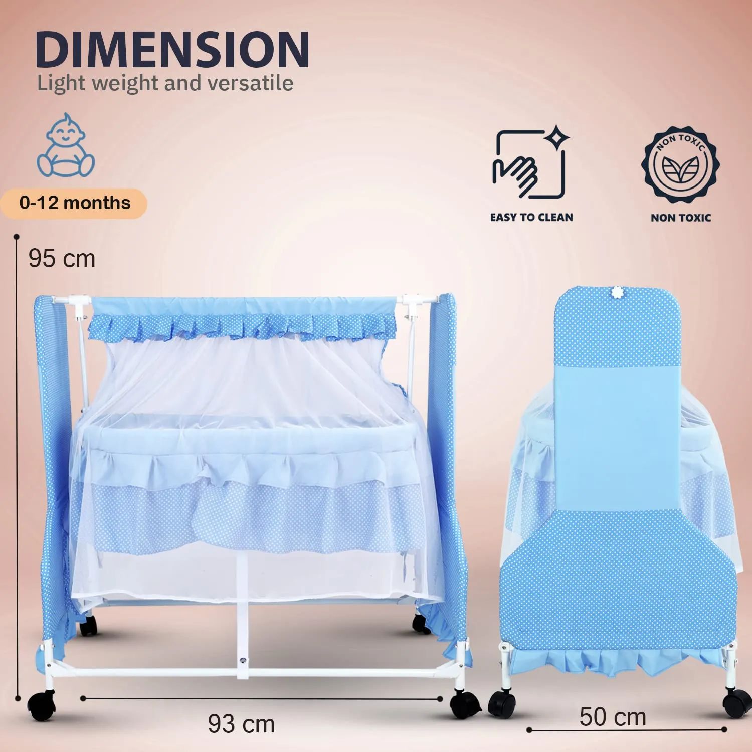 Baybee Cradle for Newborn Baby| Baby Swing Cradle with Mosquito Net