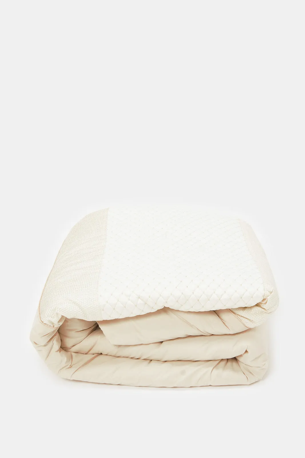 Beige Quilted Comforter 4 Piece Set (Double Size)