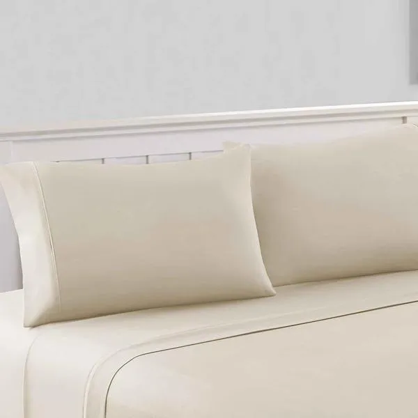 Bezons 4 Piece Queen Size Microfiber Sheet Set, Cream