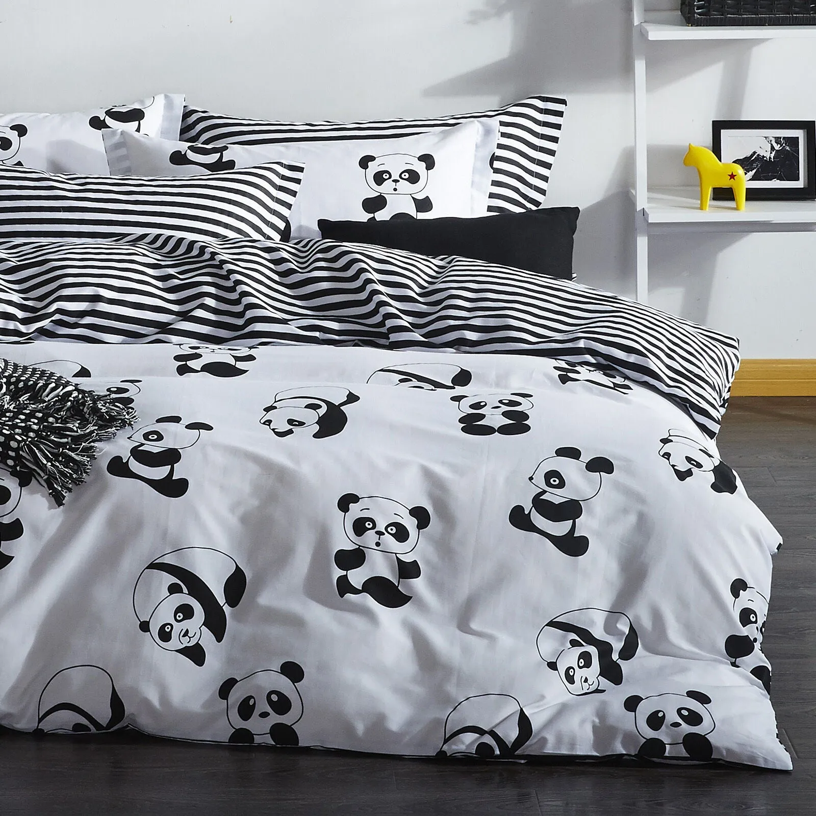 Black White Duvet Cover Set Twin Queen King Bedding Set 100% Cotton and Linens