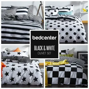 Black White Duvet Cover Set Twin Queen King Bedding Set 100% Cotton and Linens