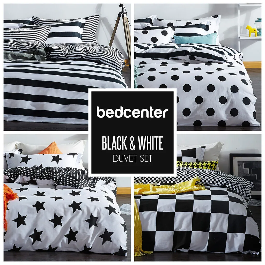 Black White Duvet Cover Set Twin Queen King Bedding Set 100% Cotton and Linens