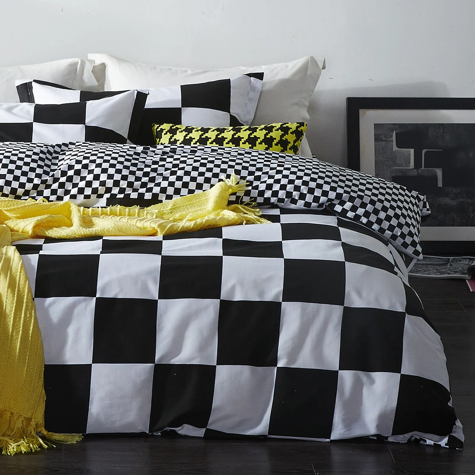 Black White Duvet Cover Set Twin Queen King Bedding Set 100% Cotton and Linens