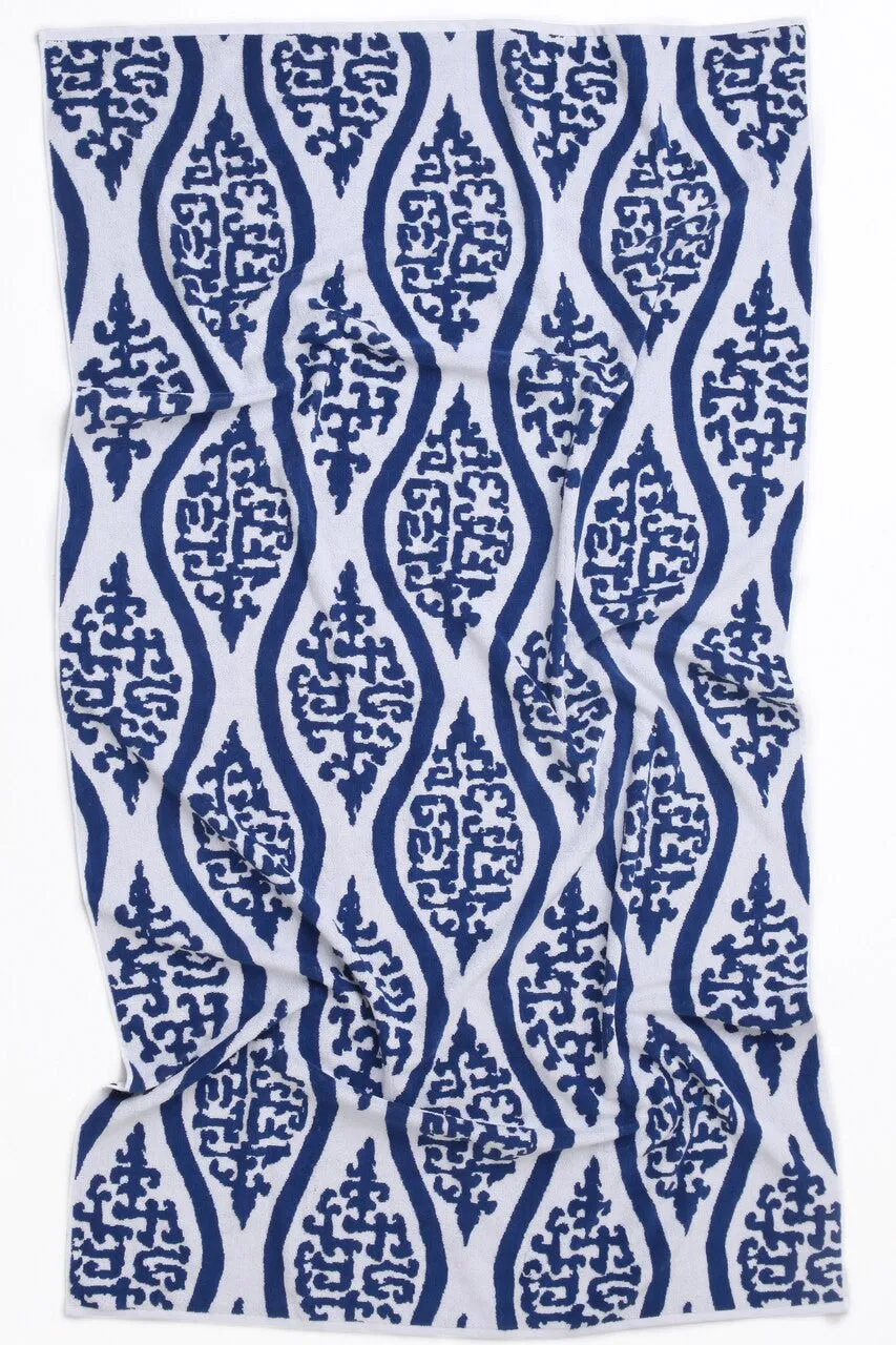 Block Print/Indigo Ombre Beach Towel