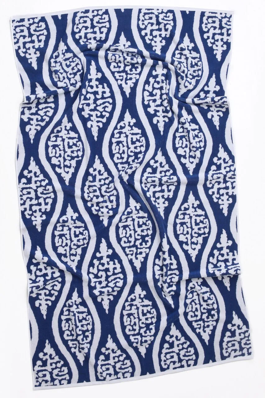 Block Print/Indigo Ombre Beach Towel