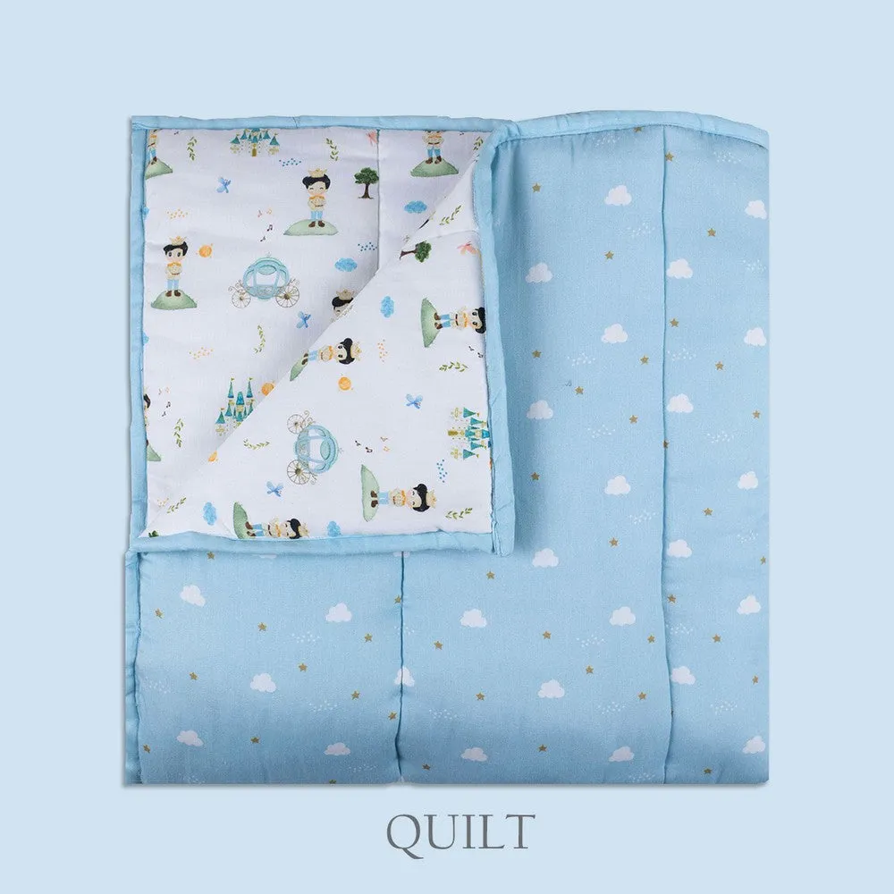 Blue The Little Prince Organic Cotton Cot Bedding Set