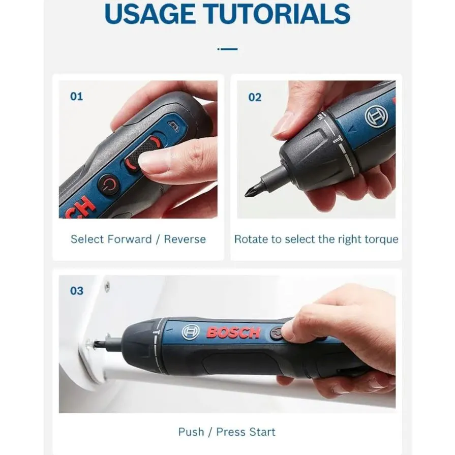 Bosch GO-2 Professional Mini Cordless Screwdriver with 33pcs Accessories | Model: B-GO2