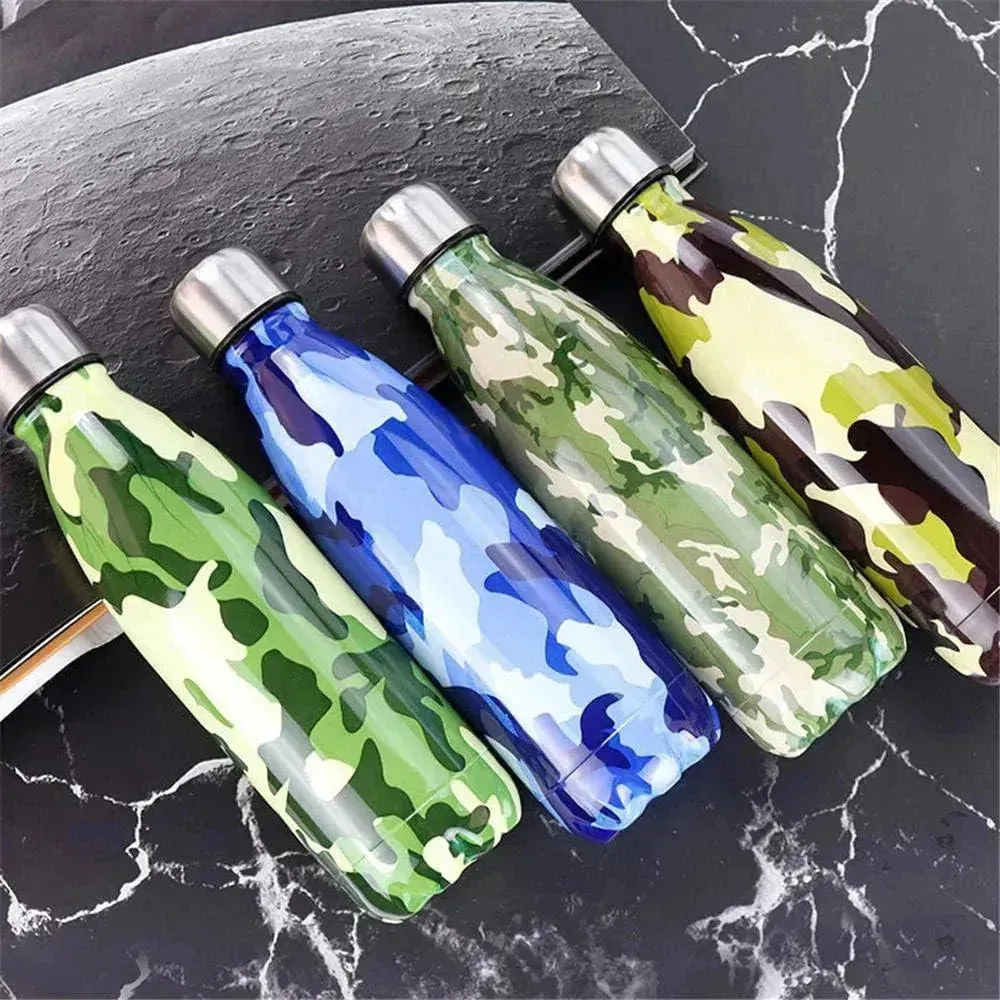 Camouflage Cola Metal Water Bottle (500 ml)