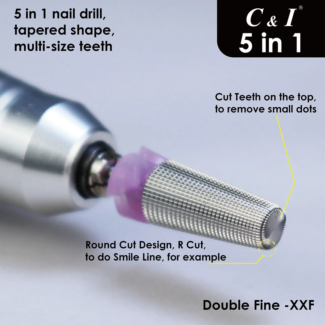 C&I Nail Drill Multi-function 5 in 1 E File Original Version Double Hand Use Professional for Nail Techs for Nail Drill Machine