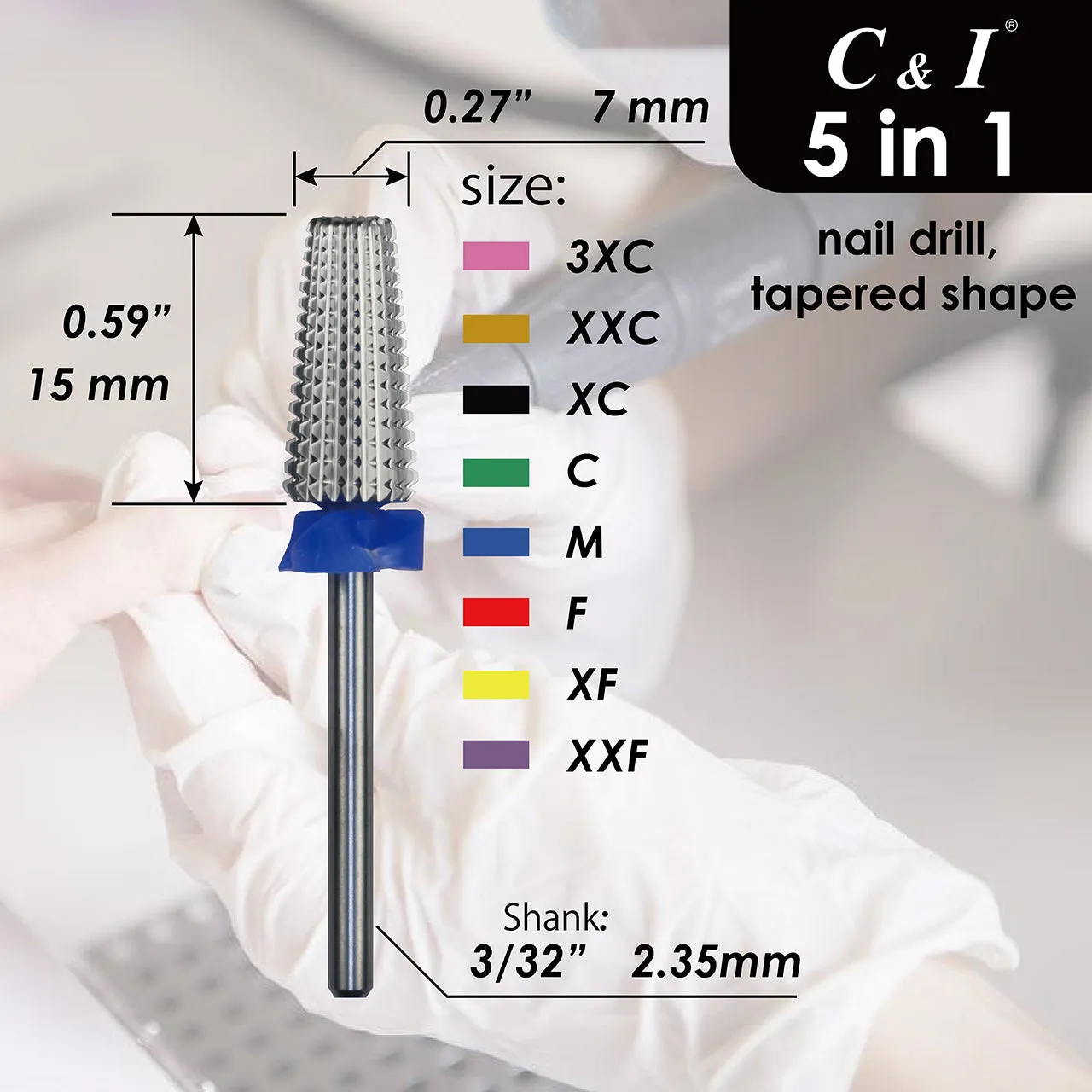 C&I Nail Drill Multi-function 5 in 1 E File Original Version Double Hand Use Professional for Nail Techs for Nail Drill Machine