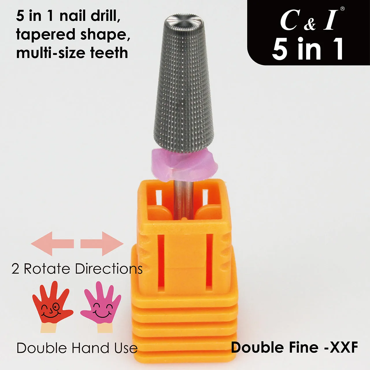 C&I Nail Drill Multi-function 5 in 1 E File Original Version Double Hand Use Professional for Nail Techs for Nail Drill Machine