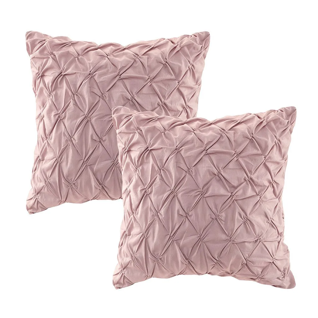 Cassandra 8 Piece Cotton Printed Comforter Set - Blush