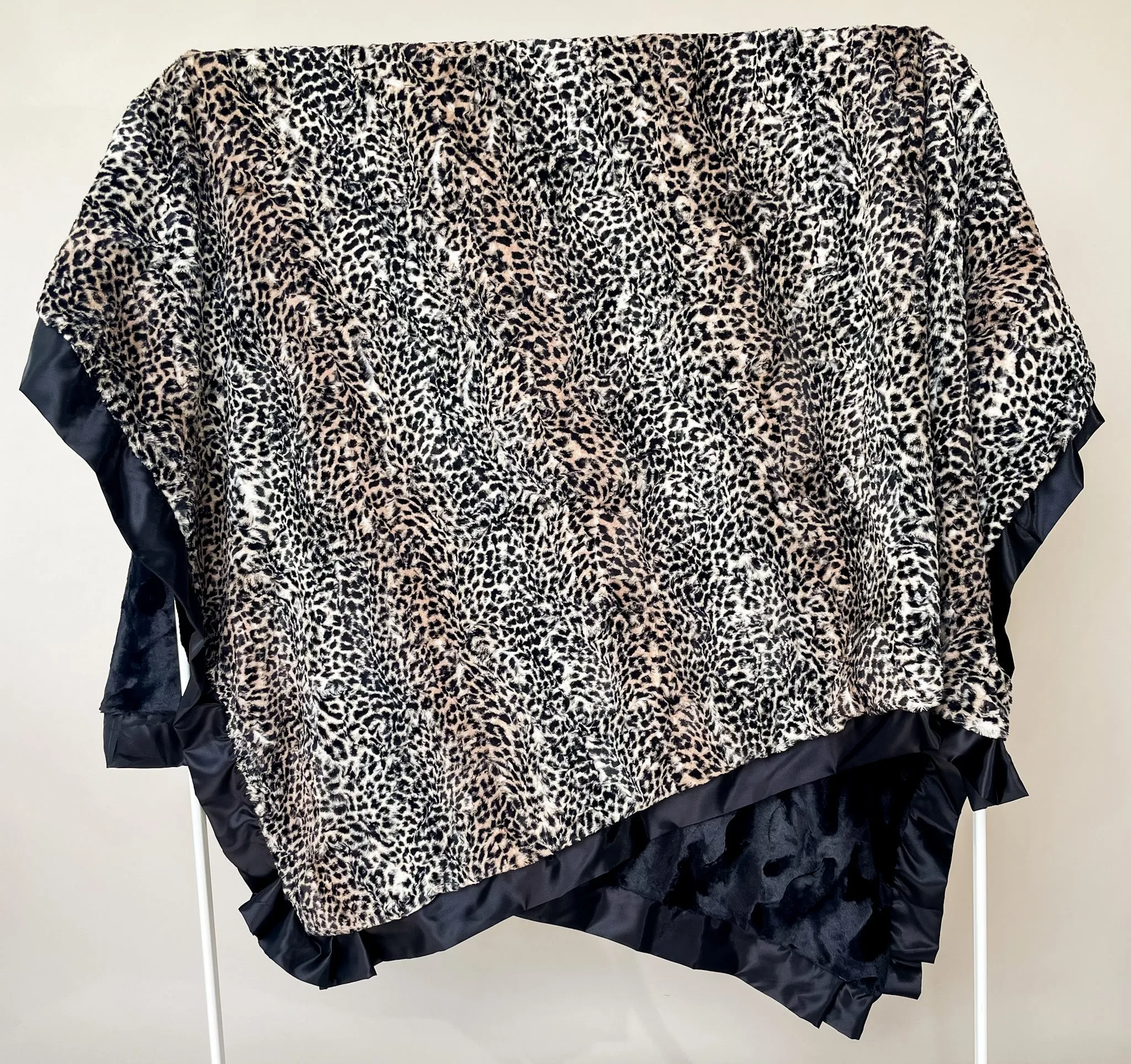 Cheetah Black Blanket- Adult