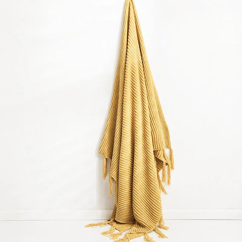 Chenille Tassel 9-Color Throw