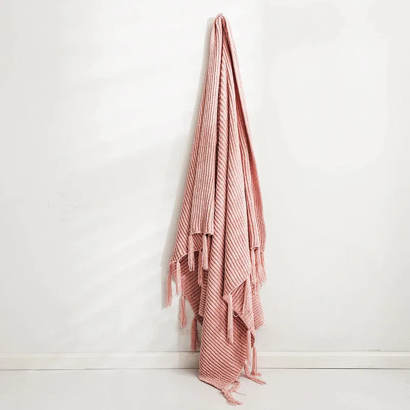 Chenille Tassel 9-Color Throw