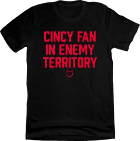 Cincy Fan in Enemy Territory Black with Red Ink