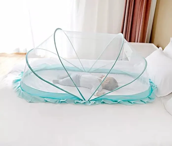 Classic Mosquito Net Baby Mosquito Net | Bottomless Net for Infants, for Safe & Easy Use | Ensures Your Baby's Safe Sleep |135cmX65cmX65cm (0 to 24 Months) -Ocean Green - Ocen Green