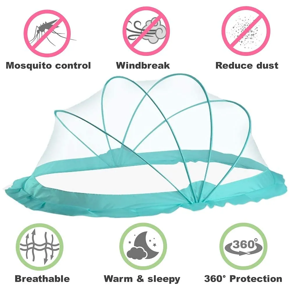 Classic Mosquito Net Baby Mosquito Net | Bottomless Net for Infants, for Safe & Easy Use | Ensures Your Baby's Safe Sleep |135cmX65cmX65cm (0 to 24 Months) -Ocean Green - Ocen Green