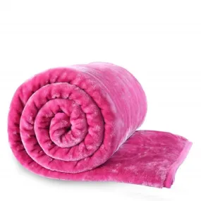 COMFORT PLANET 500 TC Mink Floral Embossed Super Soft Heavy Bed Velvet for Winter Blanket Quilt Rajai (Pink, Single Bed - 85x60 Inch)