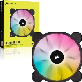 Corsair iCUE SP140 ELITE Performance 14cm PWM RGB Case Fan, 8 ARGB LEDs, Hydraulic Bearing, Single Fan Expansion Pack, 140mm Case Fan