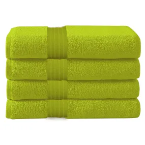 Cotton Bath Towel 70x140 CM 4 Piece Set, Parrot Green