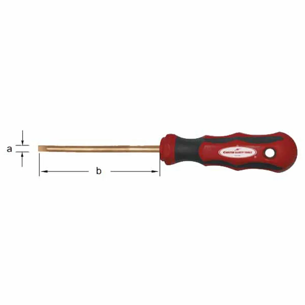 CS Unitec Ex801-6B Copper Beryllium Non-Sparking, Non-Magnetic, Corrosion Resistant Flat Head Screwdriver 1/4" (6 mm)