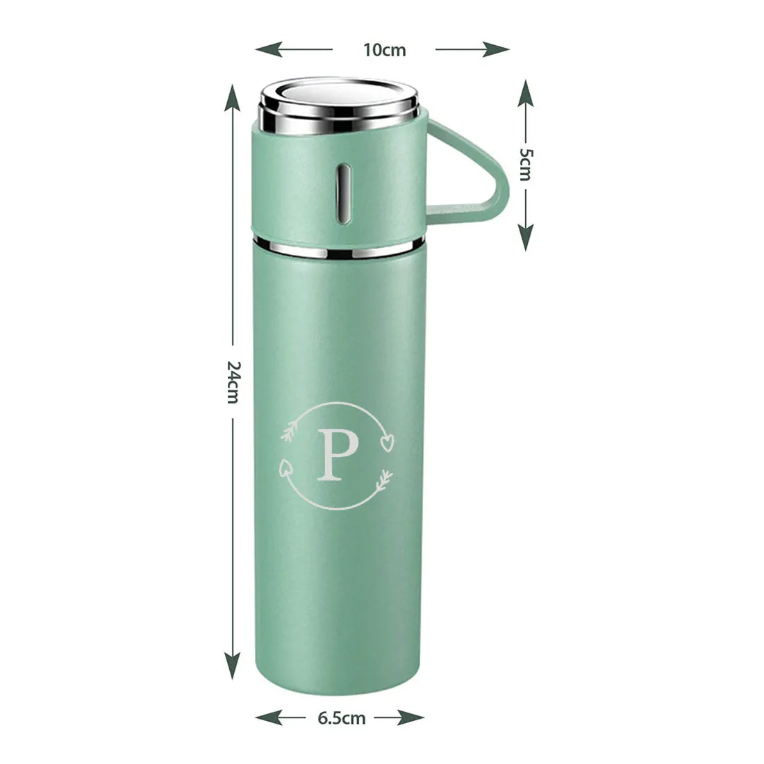 Custom Thermos Bottle With 2 Cup Set Travel Coffee Tea Mug Flask Gift Box