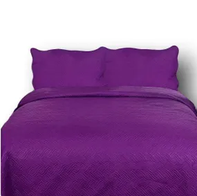 DaDa Bedding Midnight Vineyard Purple Lightweight Quilted Coverlet Bedspread Set (LH188)