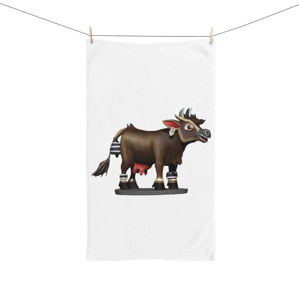 Dark Brown Cow Hand Towel